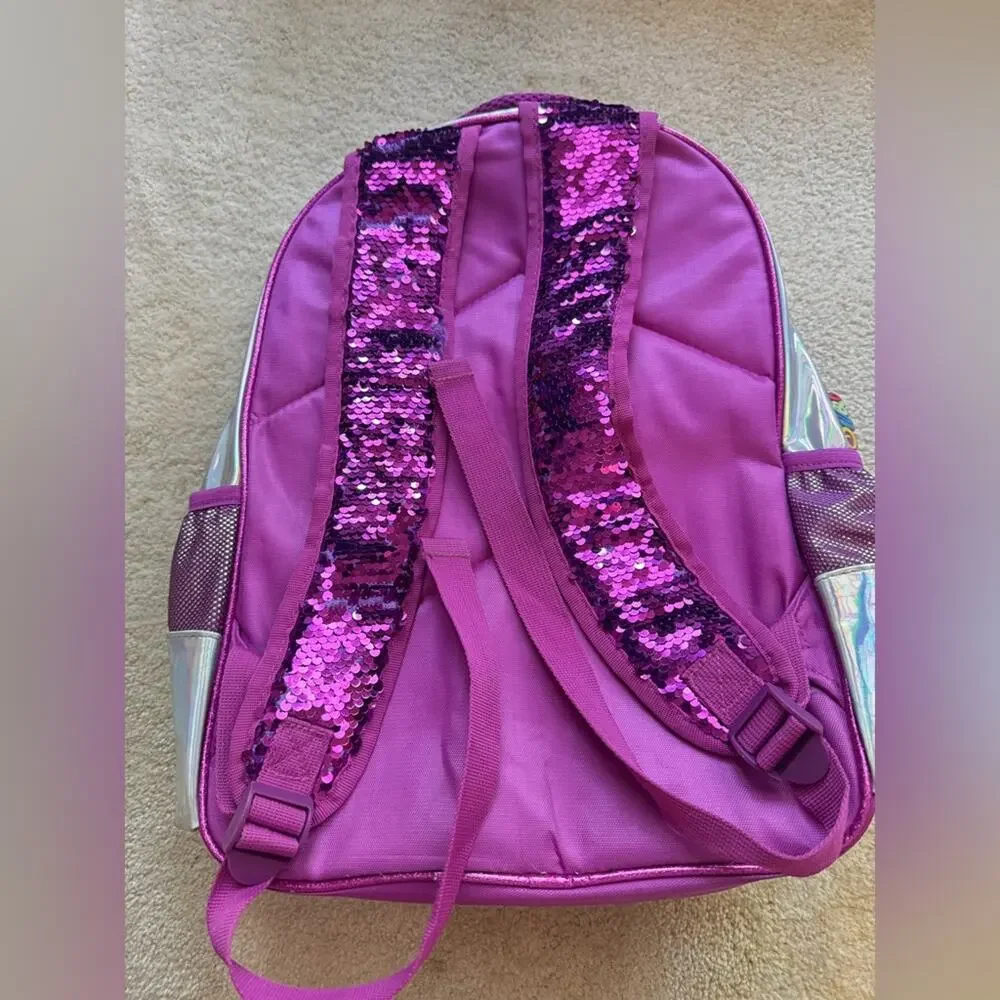 Unicorn Sequin Kids Backpack - Purple and Silver